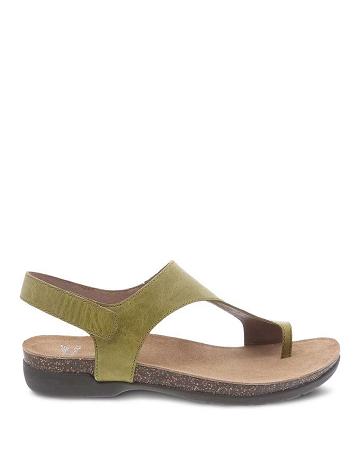 Sandales Dansko Reece Waxy Burnished Femme Vert | FR 361ZUT